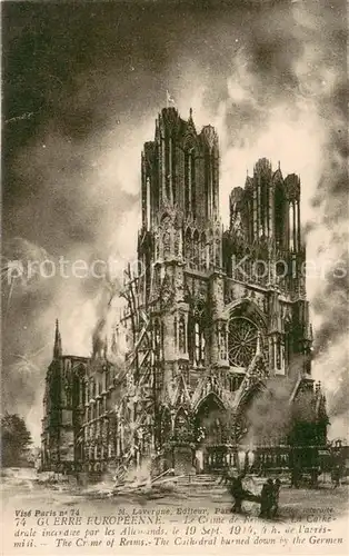 Reims_Champagne_Ardenne The Crime of Reims The Cathedral burned down by the Germen Reims_Champagne_Ardenne