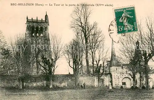 Le_Bec Hellouin la Tour et la porte de l Abbatiale Le_Bec Hellouin