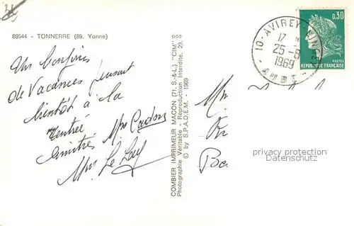 Tonnerre Vue generale La Fosse Dionne Le Pont sur Armancon Perspective sur lEglise St Pierre Tonnerre