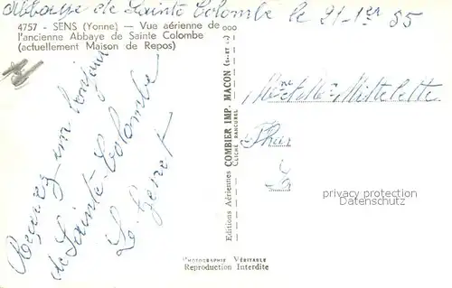 Sens_89 Vue aerienne de lancienne Abbaye de Sainte Colombe 