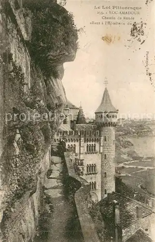 Rocamadour Chemin de Ronde allant a l Hotellerie du Rocher Rocamadour