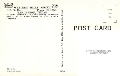 Sanderson_Texas Western Hills Motel Sanderson Texas
