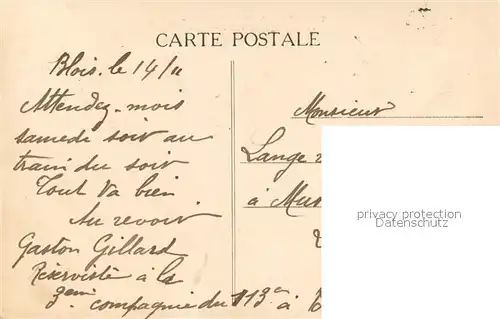 Blois_41 Rue Porte Cote vue du Square Victor Hugo Monument 