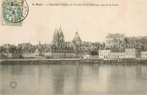 Blois_41 Hopital Eglise Saint Nicolas Chateau vus de la Loire 