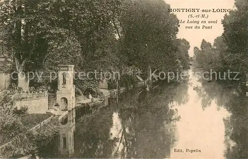 Montigny sur Loing Le Loing en aval vue du pont Montigny sur Loing