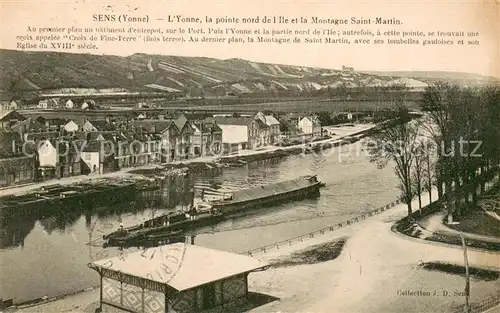 Sens_89 L Yonne Point nord de l ile et la Montagne Saint Martin 