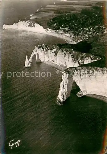 AK / Ansichtskarte Etretat Vue aerienne Les 3 Portes et l Aiguille Etretat