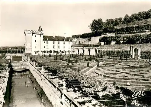 AK / Ansichtskarte Villandry Chateau de Villandry Les Jardins dOrnement les Douves et le Chateau Villandry