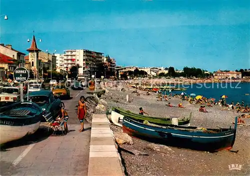 AK / Ansichtskarte Cagnes sur Mer La plage et l Eglise Cagnes sur Mer