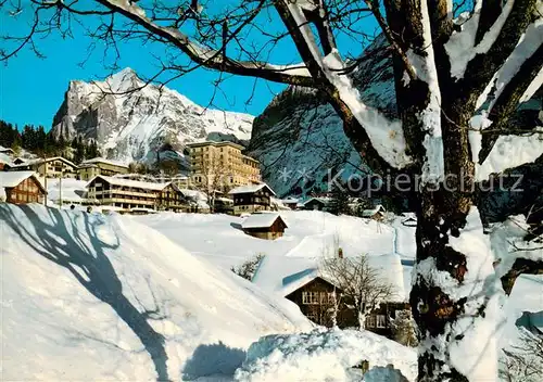 AK / Ansichtskarte Grindelwald Winterpanorama mit Wetterhorn Grindelwald