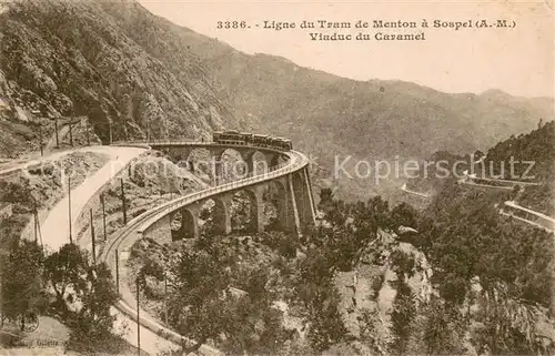 AK / Ansichtskarte Sospel Ligne du Tram de Menton a Sospel Viaduc du Caramel Sospel