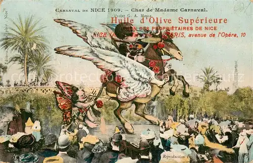 AK / Ansichtskarte Nice_Alpes_Maritimes Carnaval de Nice 1909 Char de Madame Carnaval Nice_Alpes_Maritimes