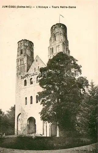 AK / Ansichtskarte Jumieges Abbaye Tours Notre Dame Jumieges