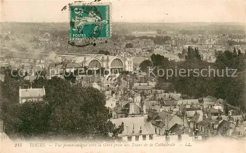 AK / Ansichtskarte Tours_Indre et Loire Vue panoramique vers la Gare prise des Tours de la Cathedrale Tours Indre et Loire