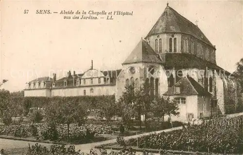 AK / Ansichtskarte Sens_89 Abside de la Chapelle et l Hopital vus des jardins 