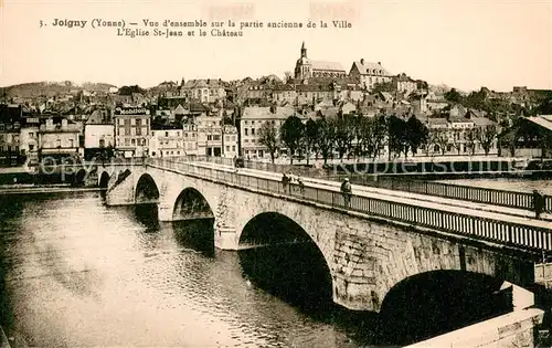 AK / Ansichtskarte Joigny_Yonne Vue d ensemble sur la partie ancienne de la ville Pont sur l Yonne Eglise Saint Jean et le chateau Joigny Yonne