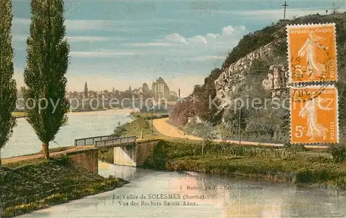 AK / Ansichtskarte Solesmes_Sarthe Vue panoramique de la vallee vue des Rochers Sainte Anne Solesmes_Sarthe
