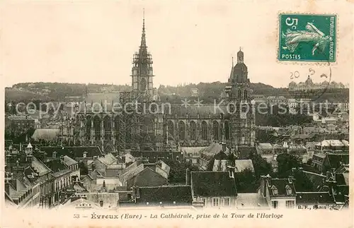 AK / Ansichtskarte Evreux La cathedrale vue prise de la tour de l horloge Evreux