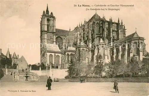 AK / Ansichtskarte Le_Mans_Sarthe Cathedrale et Escalier Monumental Le_Mans_Sarthe