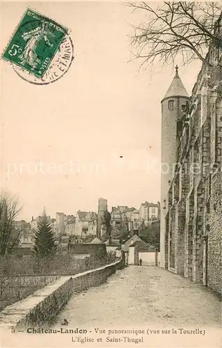 AK / Ansichtskarte Chateau Landon Vue panoramique vue sur la Tourelle Eglise et Saint Thugal Chateau Landon
