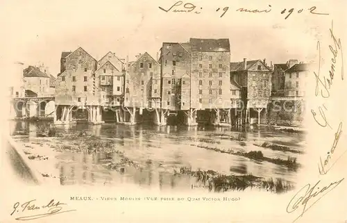 AK / Ansichtskarte Meaux_77 Vieux Moulin Vue prise du Quai Victor Hugo 