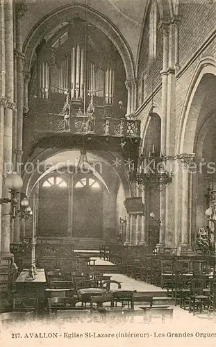 AK / Ansichtskarte Avallon Eglise St Lazare interieur Les Grandes Orgues Avallon