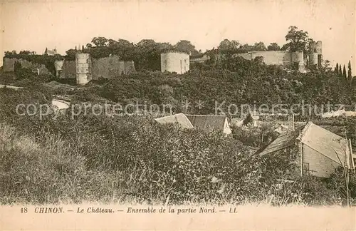 AK / Ansichtskarte Chinon_Indre_et_Loire Le Chateau Ensemble de la partie Nord Chinon_Indre_et_Loire