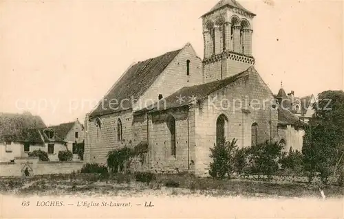 AK / Ansichtskarte Loches_Indre_et_Loire Eglise St Laurent Loches_Indre_et_Loire