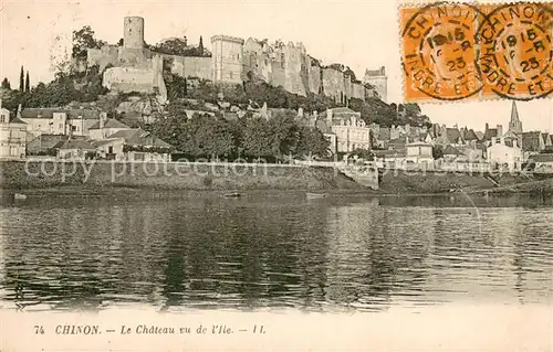 AK / Ansichtskarte Chinon_Indre_et_Loire Le Chateau vu de l Ile Chinon_Indre_et_Loire
