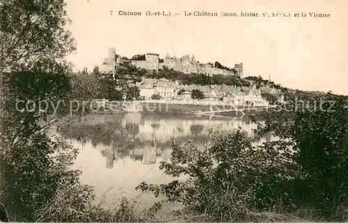 AK / Ansichtskarte Chinon_Indre_et_Loire Le Chateau et la Vienne Chinon_Indre_et_Loire