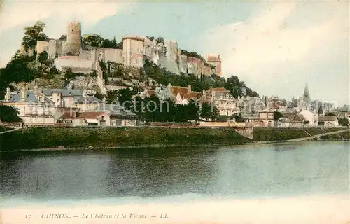 AK / Ansichtskarte Chinon_Indre_et_Loire Le Chateau et la Vienne Chinon_Indre_et_Loire