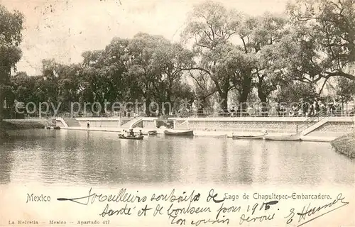 AK / Ansichtskarte Mexico Lago de Chapultepec Embarcadero Mexico