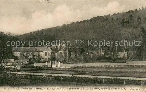 AK / Ansichtskarte Valmont_Seine Maritime Ruinesde lAbbaye vue d ensemble Valmont Seine Maritime