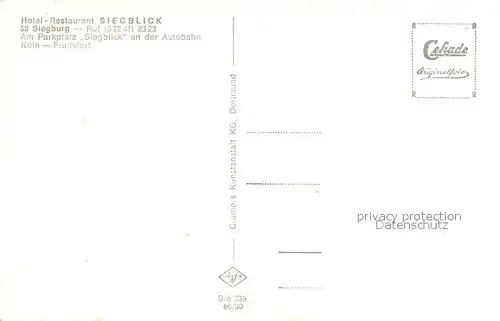 AK / Ansichtskarte Siegburg Hotel Siegblick Stadt mit Abtei Fliegeraufnahme mit Autobahn Siegburg