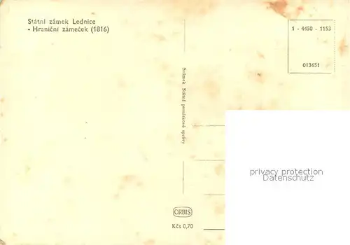 AK / Ansichtskarte Lednice Hranicni zamecek Lednice