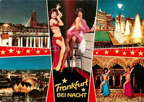 AK / Ansichtskarte Frankfurt_Main bei Nacht Teilansichten Cabaret Frankfurt Main
