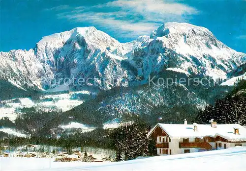 AK / Ansichtskarte Schoenau_Berchtesgaden mit Hohem Goell und Brett Schoenau Berchtesgaden
