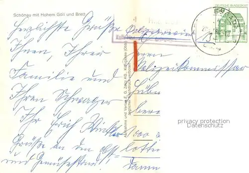 AK / Ansichtskarte Schoenau_Berchtesgaden mit Hohem Goell und Brett Schoenau Berchtesgaden