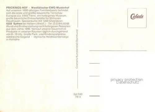 AK / Ansichtskarte Sythen Prickings Hof EWG Musterhof mit Besichtigungsstall und baeuerlichem Musem Sythen