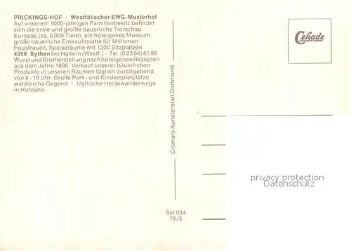 AK / Ansichtskarte Sythen Prickings Hof Einfahrt Futtergang Wagenschuppen Maststall Sythen