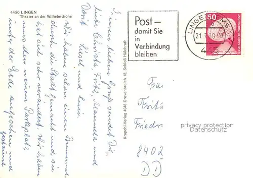 AK / Ansichtskarte Lingen_Ems Theater an der Wilhelmshoehe Lingen_Ems