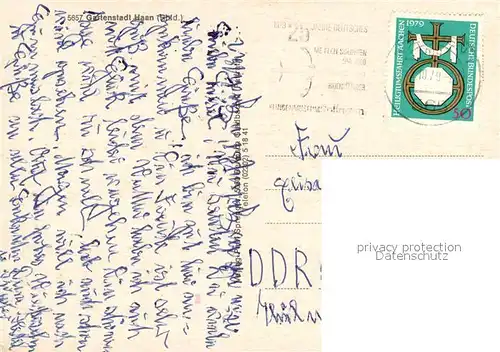 AK / Ansichtskarte Haan_Rheinland Ev Kirche Kath Kirche Sparkasse Bergisches Schieferhaus Haan_Rheinland