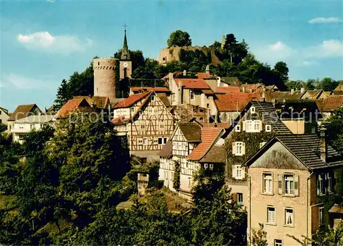 AK / Ansichtskarte Lindenfels_Odenwald Fliegeraufnahme mit Schloss Lindenfels Odenwald