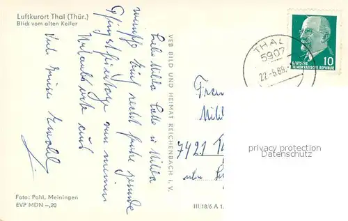 AK / Ansichtskarte Thal_Ruhla Panorama Luftkurort Blick vom alten Keller Thueringer Wald Thal_Ruhla