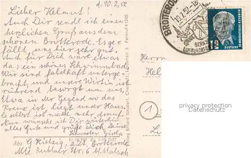 AK / Ansichtskarte Brotterode Panorama Blick zum Inselsberg Thueringer Wald Brotterode