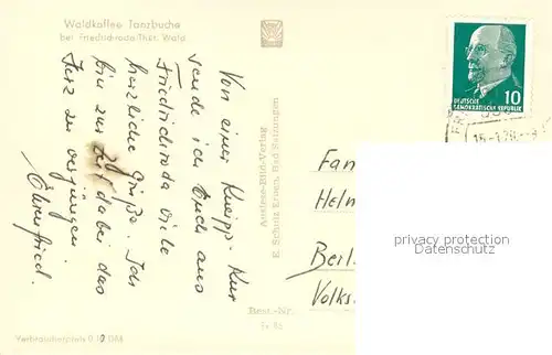 AK / Ansichtskarte Friedrichroda Waldkaffee Tanzbuche Thueringer Wald Friedrichroda