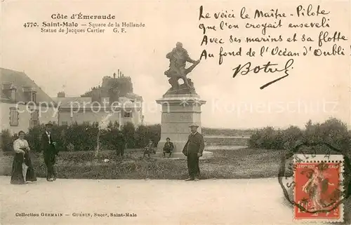 AK / Ansichtskarte Saint Malo_35 Square de la Hollande Statue de Jacques Cartier 