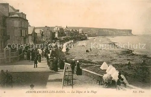 AK / Ansichtskarte Arromanches les Bains La digue et la plage Arromanches les Bains