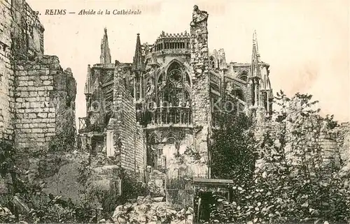 AK / Ansichtskarte Reims_Champagne_Ardenne Abside de la cathedrale Ruines Reims_Champagne_Ardenne
