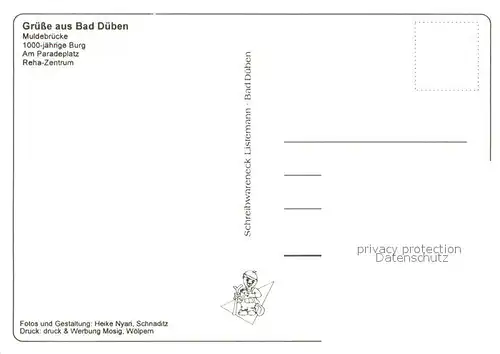 AK / Ansichtskarte Bad_Dueben Muldebruecke 1000jaehrige Burg Paradeplatz Rehazentrum Bad_Dueben